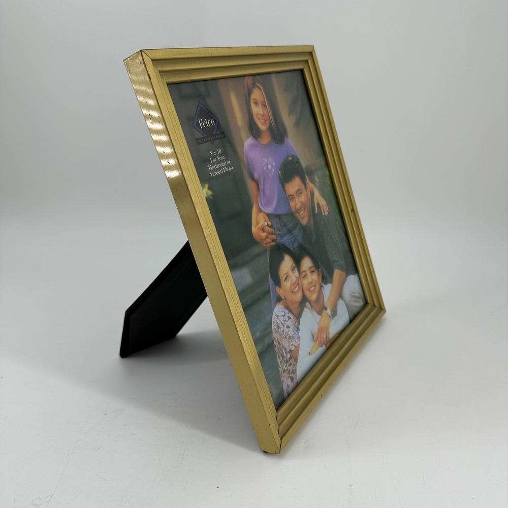 Vintage Felco Gold Tone 8x10 Picture Frame - Tabletop or Wall Display MCM